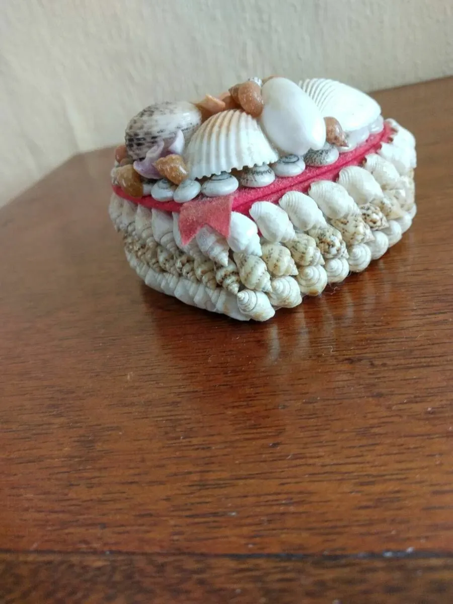 Shell jewellery box + costume jewellery pieces - Image 1