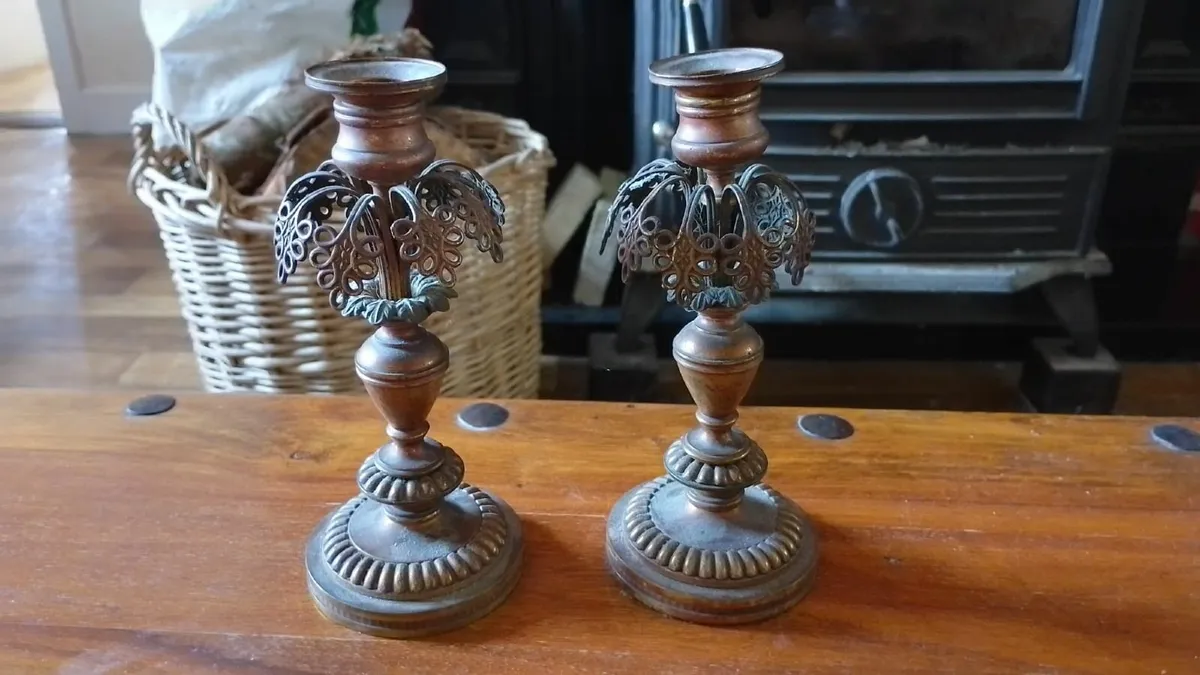 Bronze candle holders