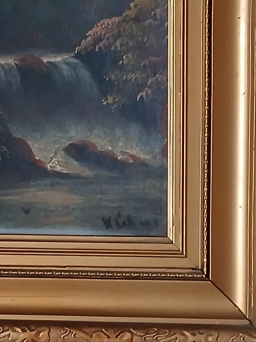 Landscape paintings gilt frames - Image 3