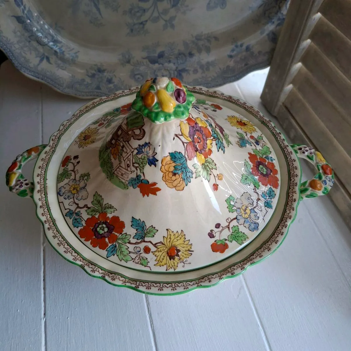 Masons Ironstone "Green Bible" Lidded Tureen - Image 2