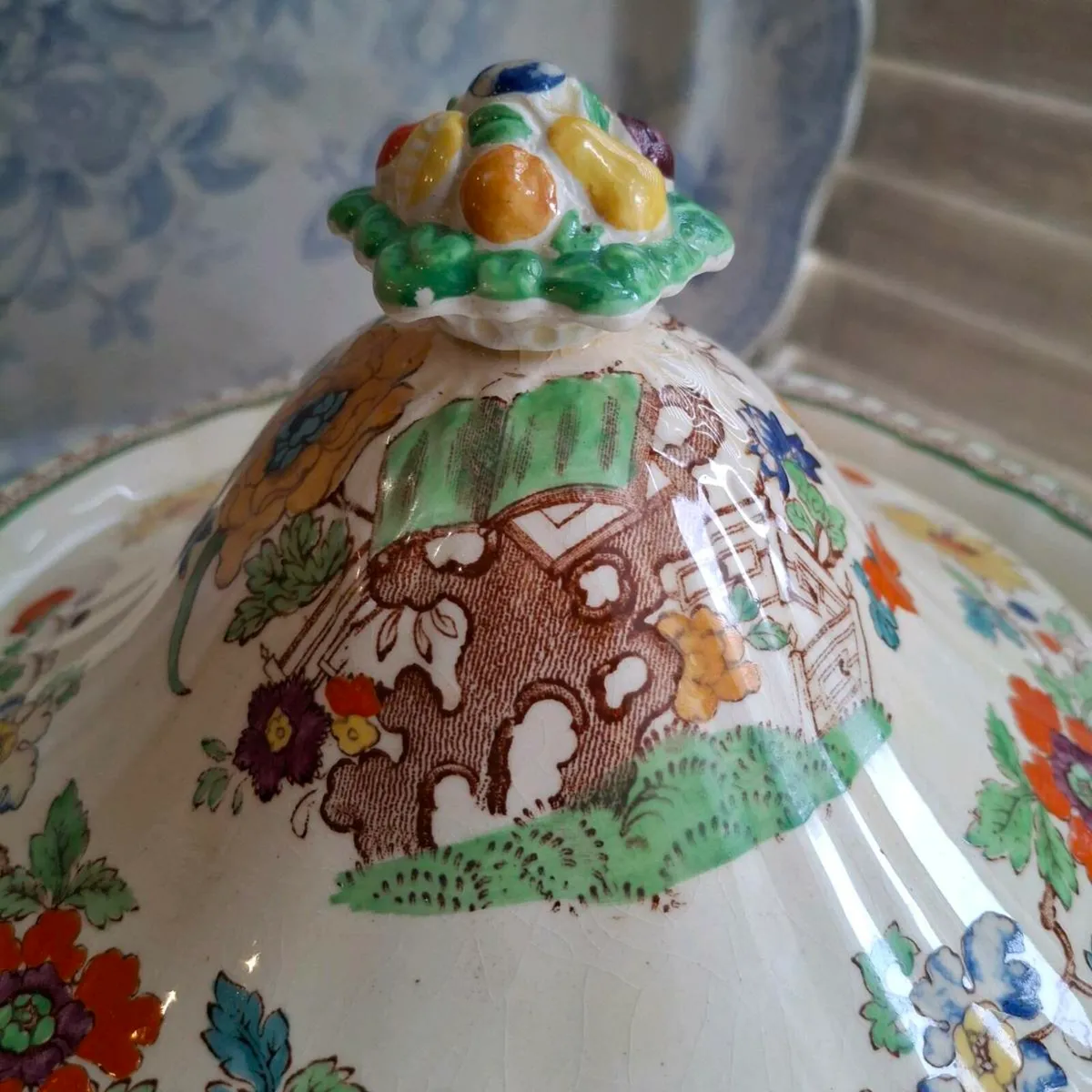 Masons Ironstone "Green Bible" Lidded Tureen - Image 3