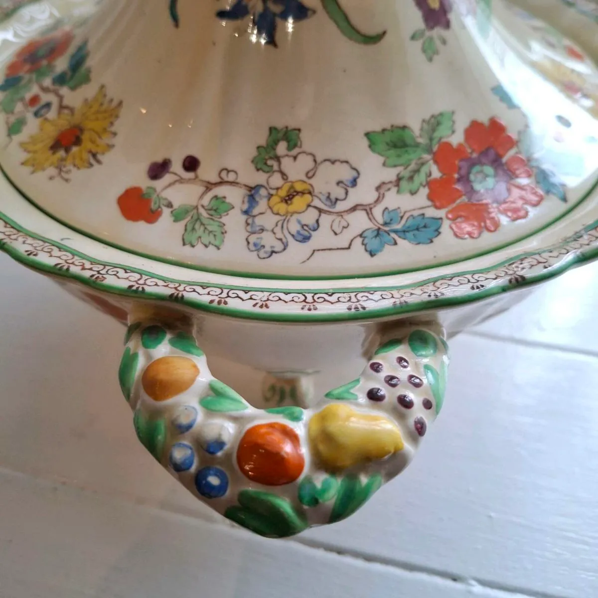 Masons Ironstone "Green Bible" Lidded Tureen - Image 4