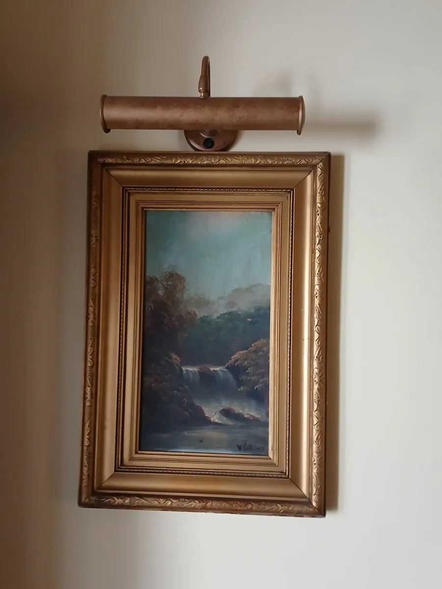 Landscape paintings gilt frames - Image 1