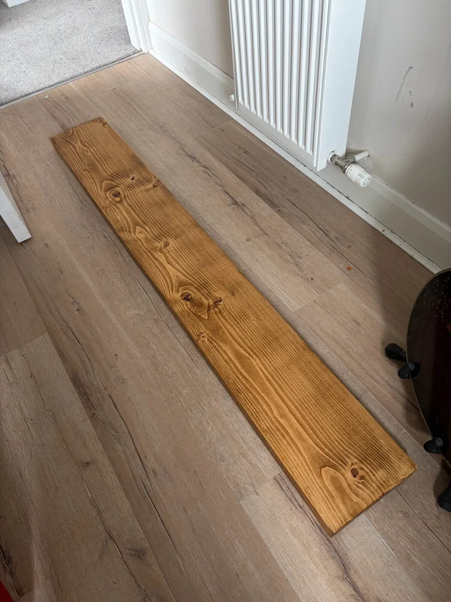 Solid wood shelf - 1.6m x 22cm x 4cm - New, Unused - Image 2