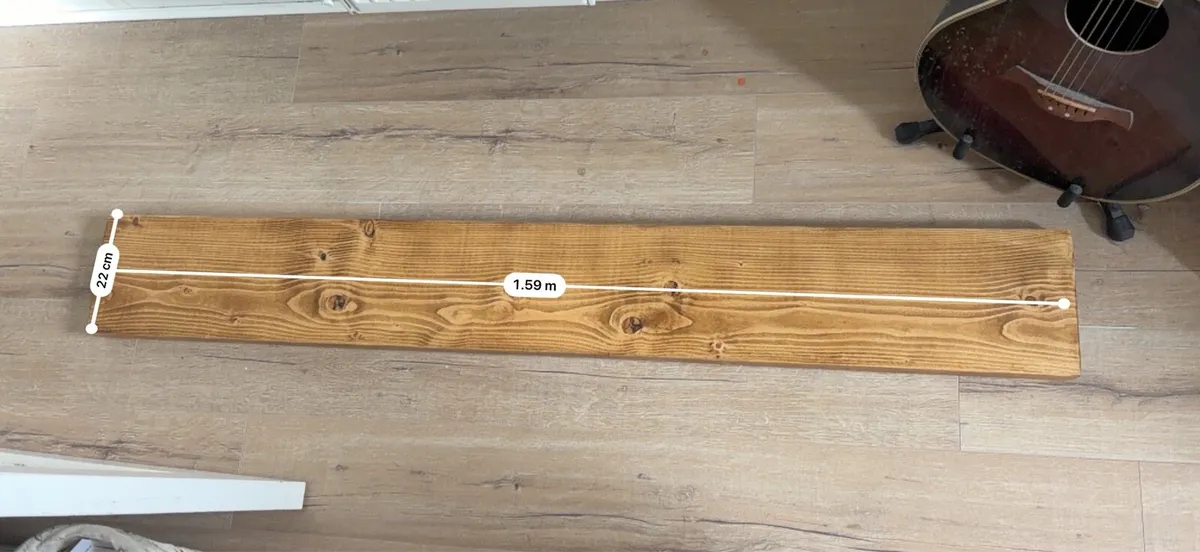 Solid wood shelf - 1.6m x 22cm x 4cm - New, Unused - Image 3