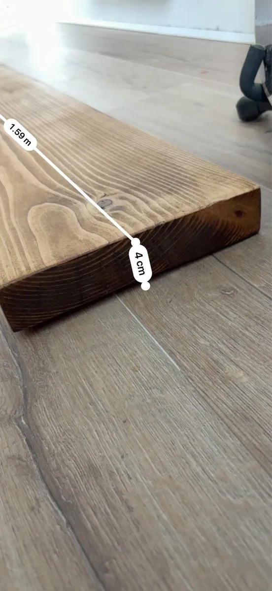 Solid wood shelf - 1.6m x 22cm x 4cm - New, Unused - Image 4