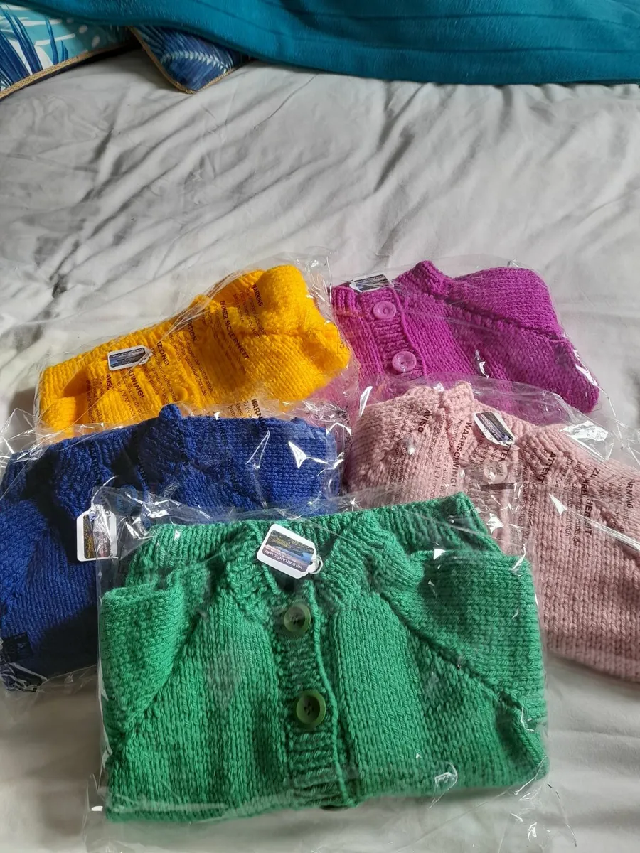 Hand knit childrens cardigans. - Image 3