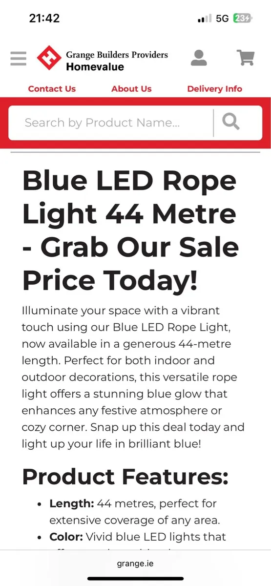 Led rope lights (blue) 44 meters. New. - Image 3