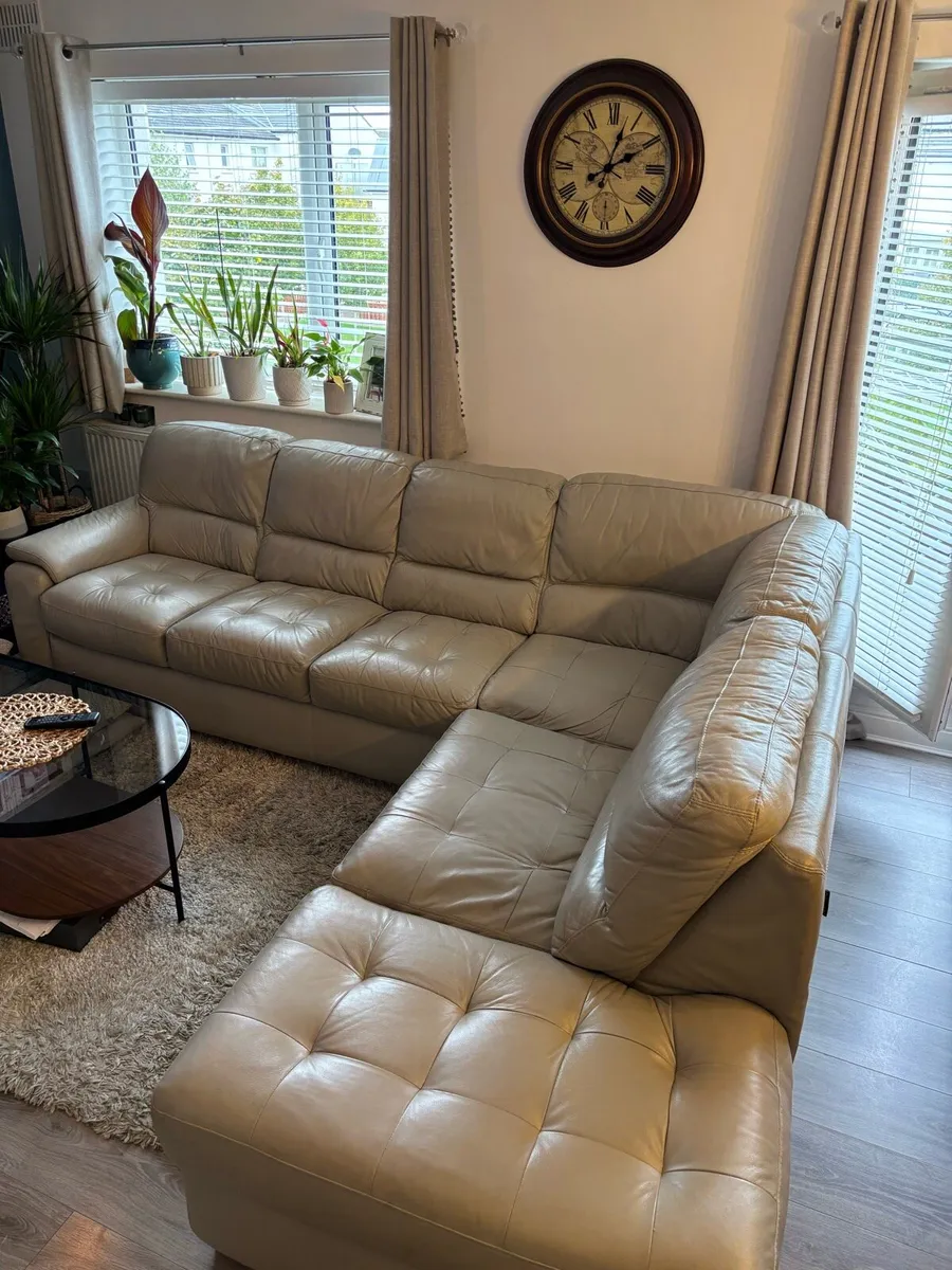 Leather corner sofa - Image 4