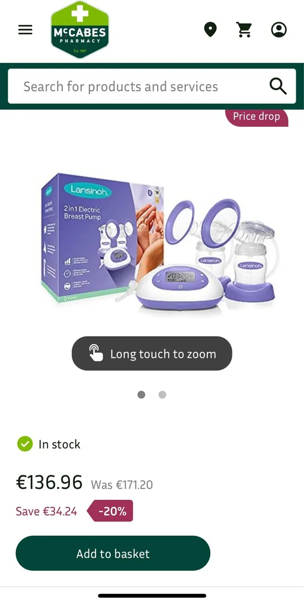 Lansinoh double breast pump - Image 1