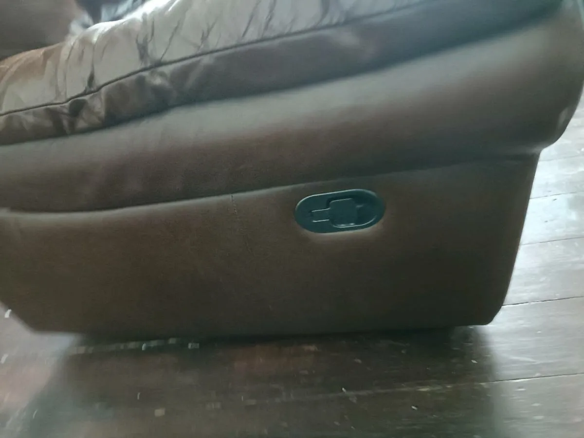 Leather Recliner Single Brown Chair - Image 2