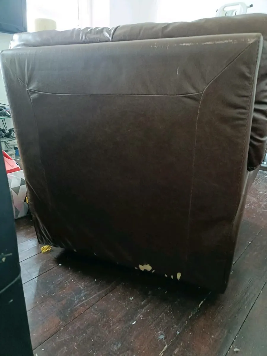 Leather Recliner Single Brown Chair - Image 3