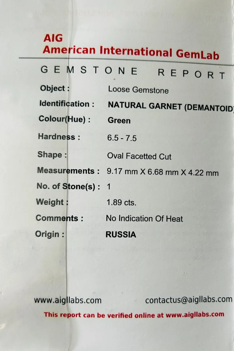 Green Demantoid Garnet - Image 4