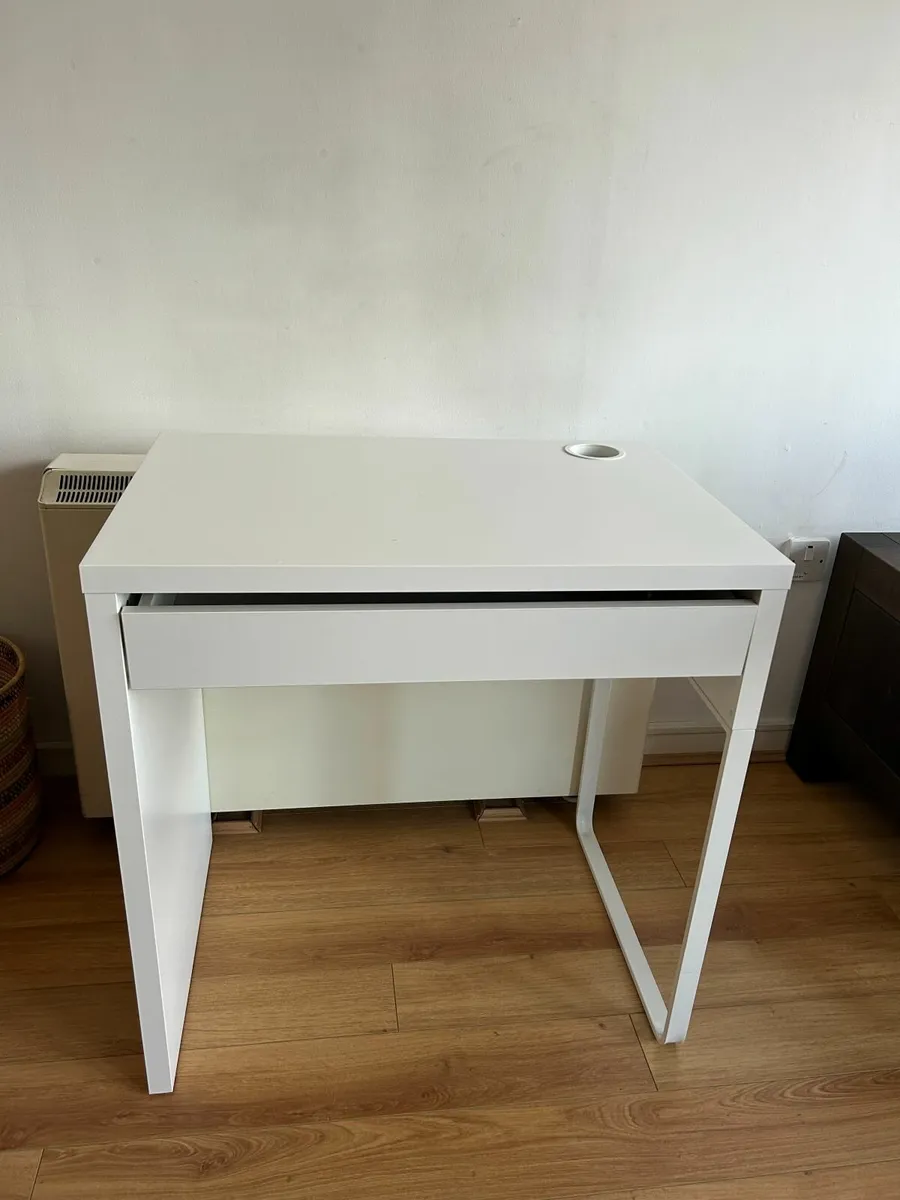 White IKEA MICKE desk - Image 1