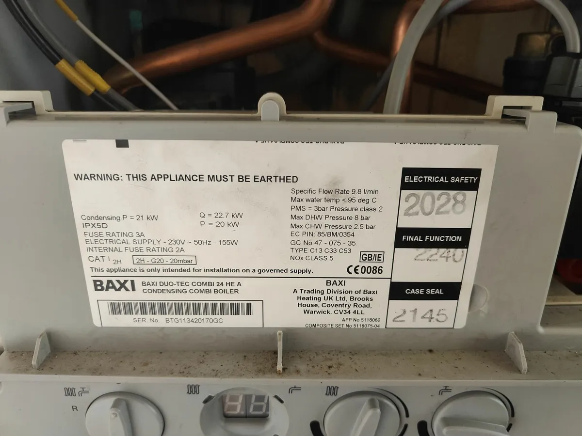 Baxi Duo-Tec Combi 24 HE A Condensing Gas Boiler - Image 4