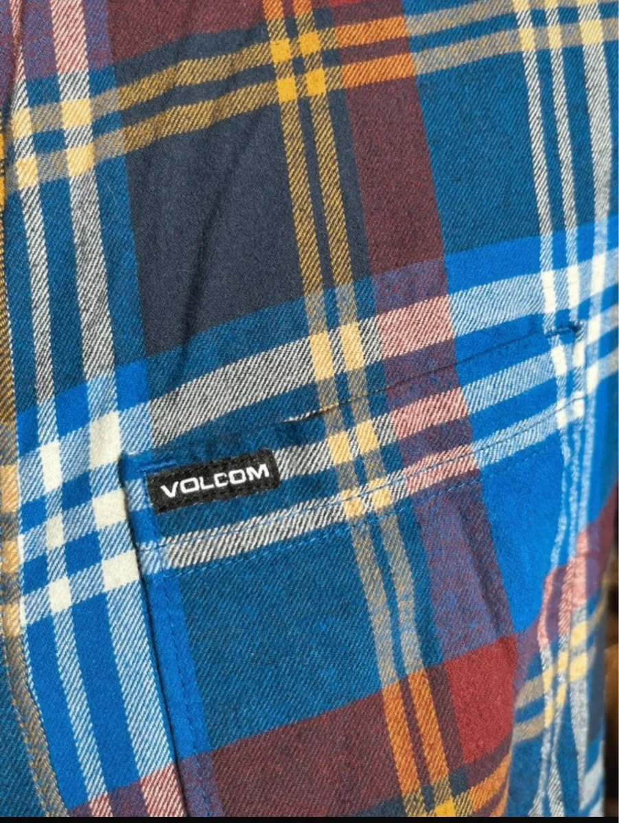 Volcom blue check shirt - large - Image 3