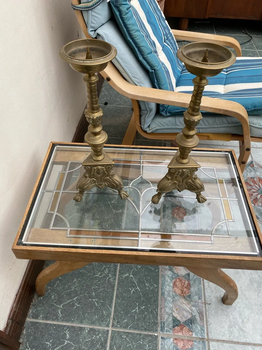 Antique candle holder, vintage brass circ 1920’s