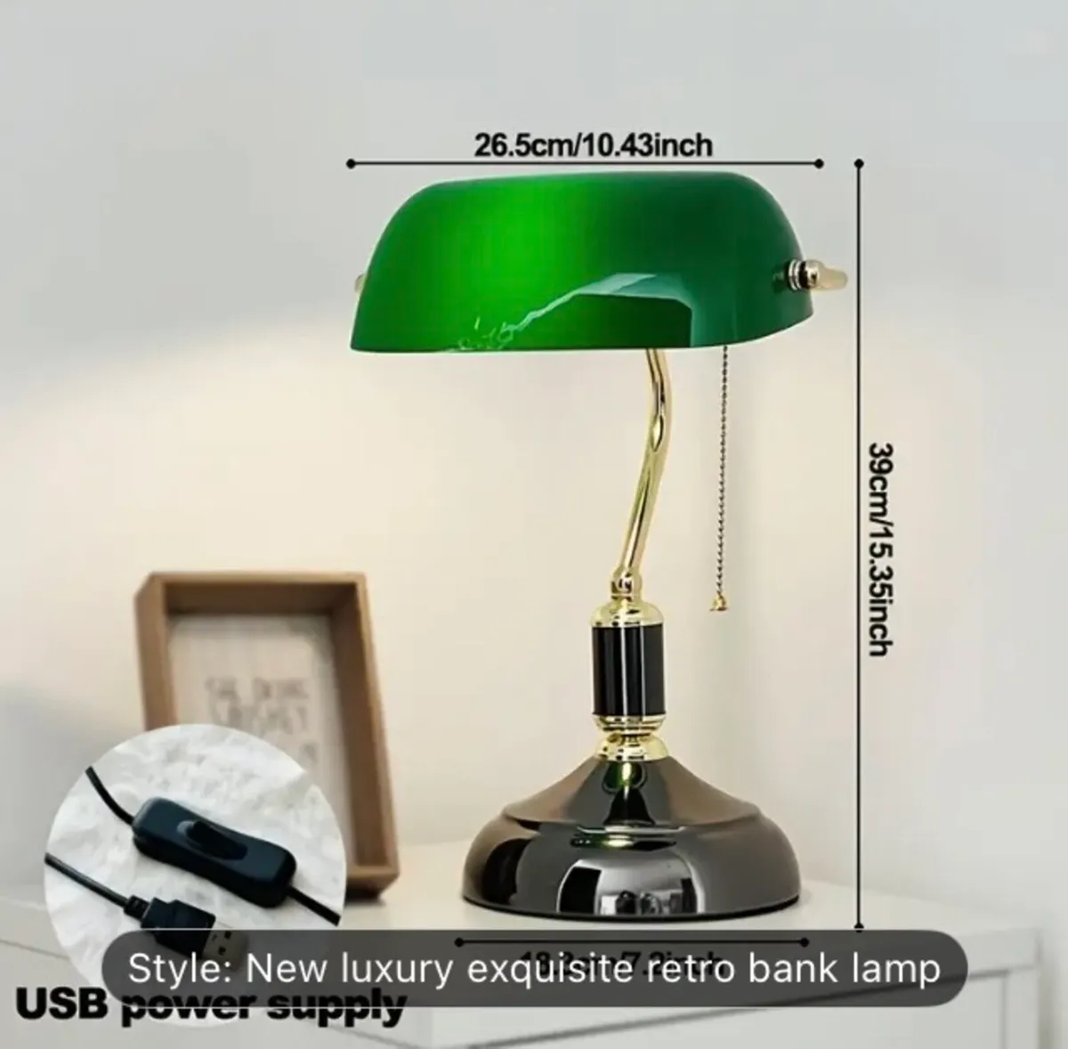 Bankers style lamp new free postage - Image 3