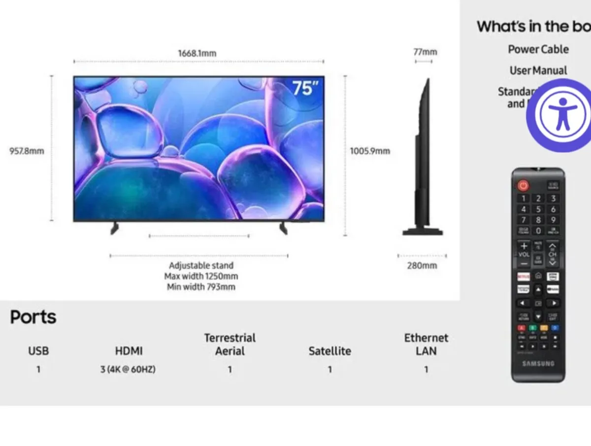 Samsung 75” crystal UHD TV and more - Image 2