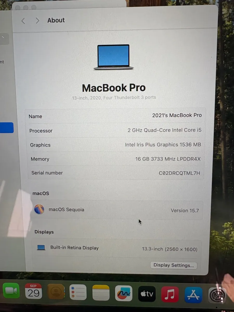 Apple MacBook Pro 2020 Touch Bar 13in 16gb RAM/500 - Image 3