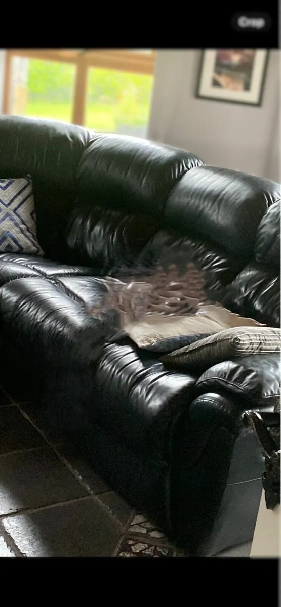 Black Leather Corner Sofa