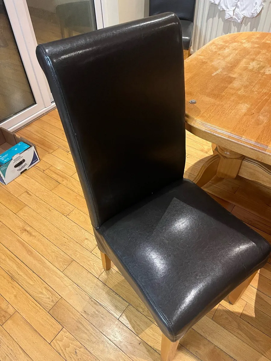X6 Black Leather Dining Chairs - Image 1