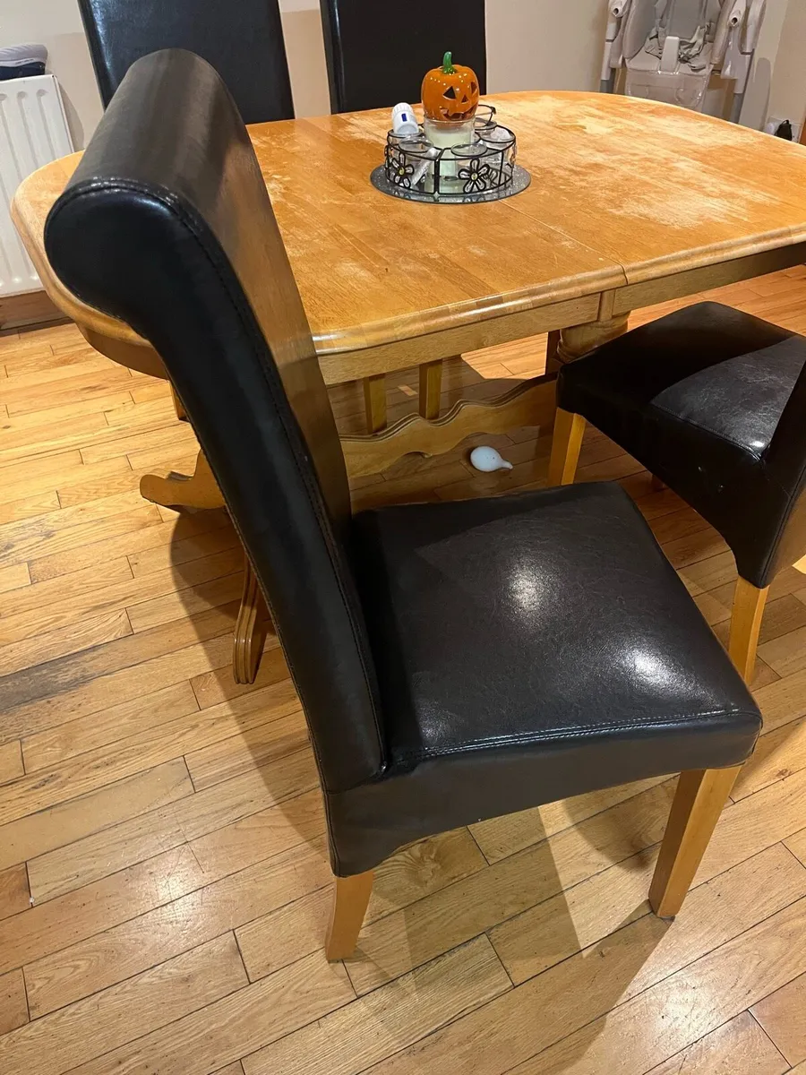 X6 Black Leather Dining Chairs - Image 2