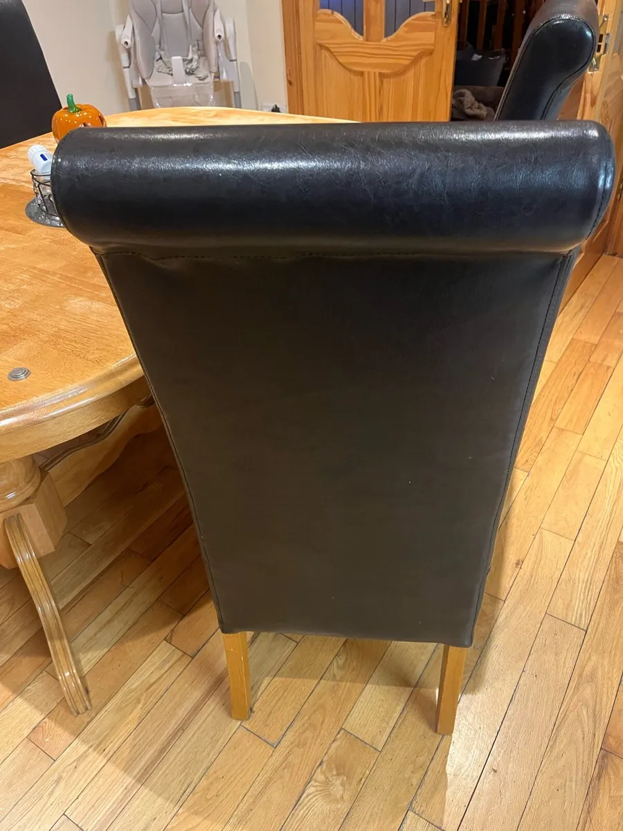 X6 Black Leather Dining Chairs - Image 3