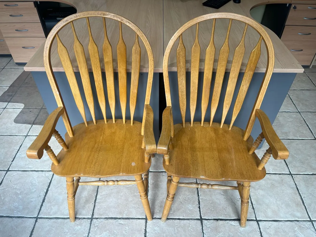 X2 Wooden Dining Chairs - Image 1