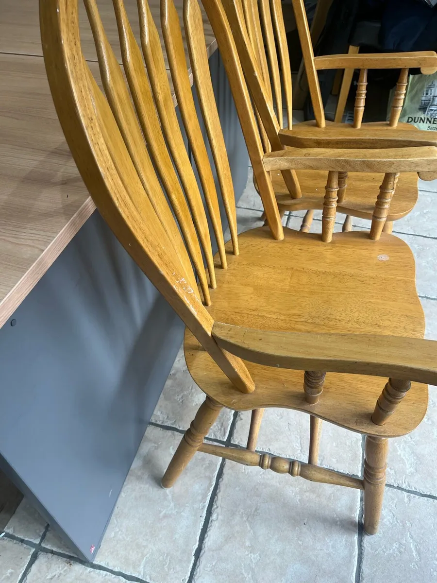 X2 Wooden Dining Chairs - Image 3