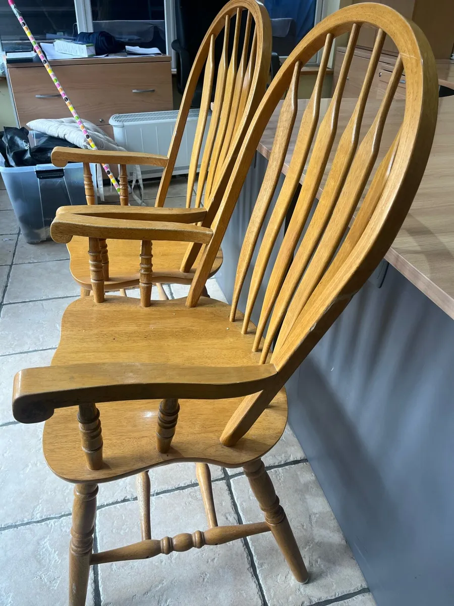 X2 Wooden Dining Chairs - Image 4