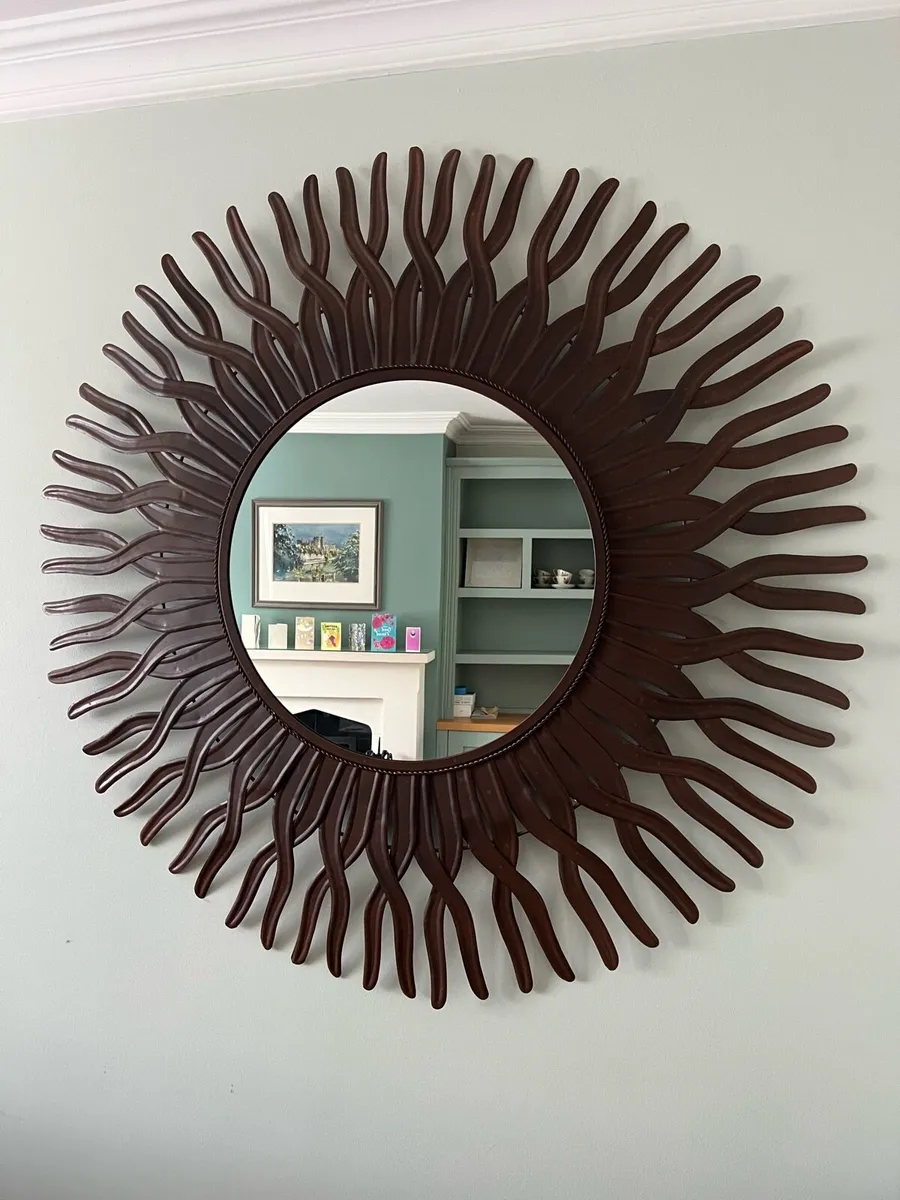 Large wall mirror, metallic frame - Image 1