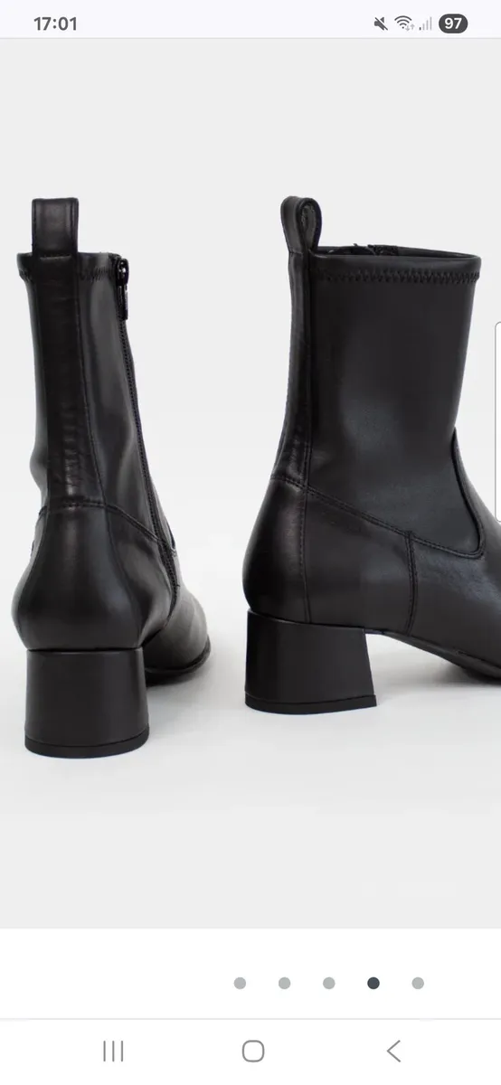 UNISA Black Block Heel Sock Boots - Image 2