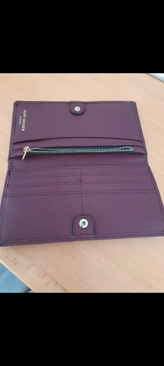 Ladies burgundy kurt geiger wallet - Image 1
