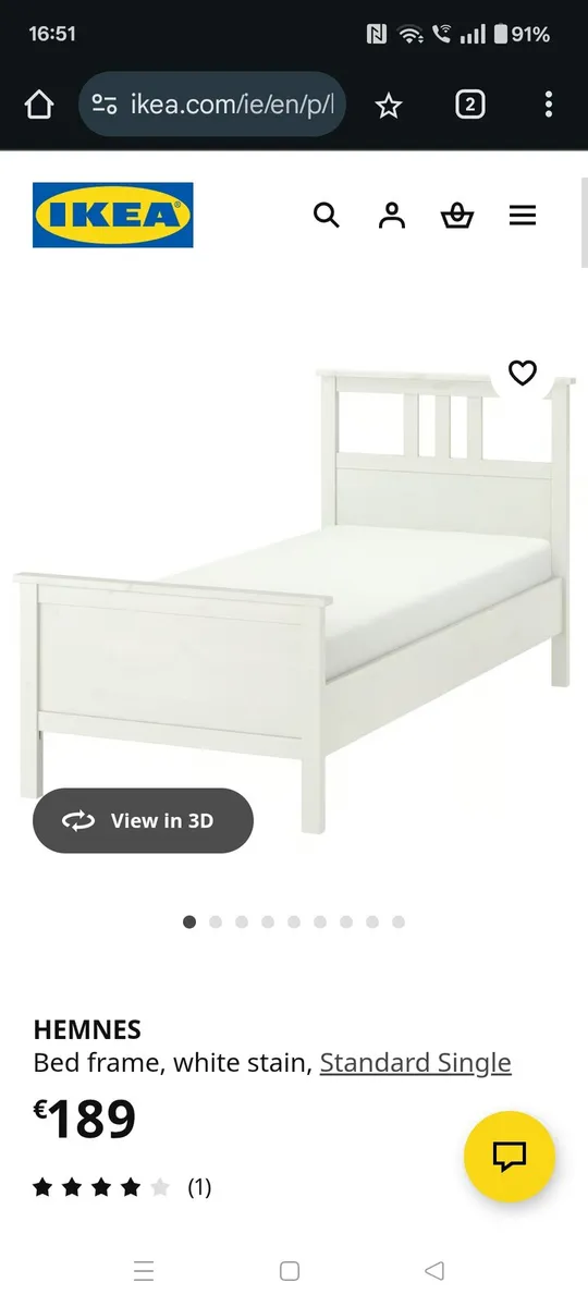 Single bed frame Hemnes - Image 1