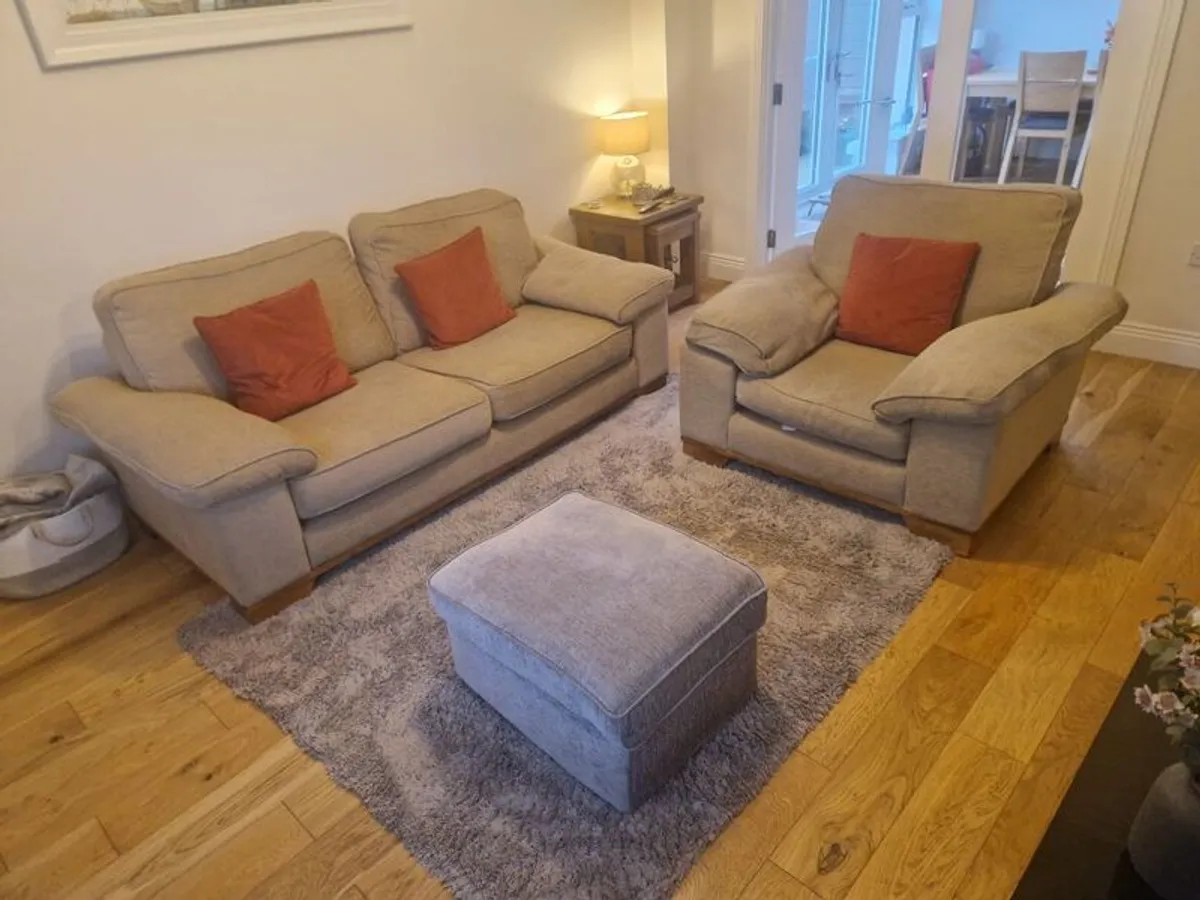 Sofa, Armchair & Footstool - Image 1