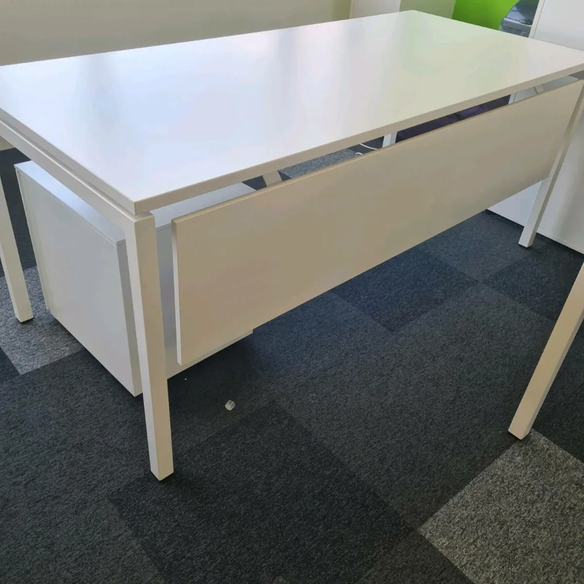 White 1800 mm executive office desk with - Image 1