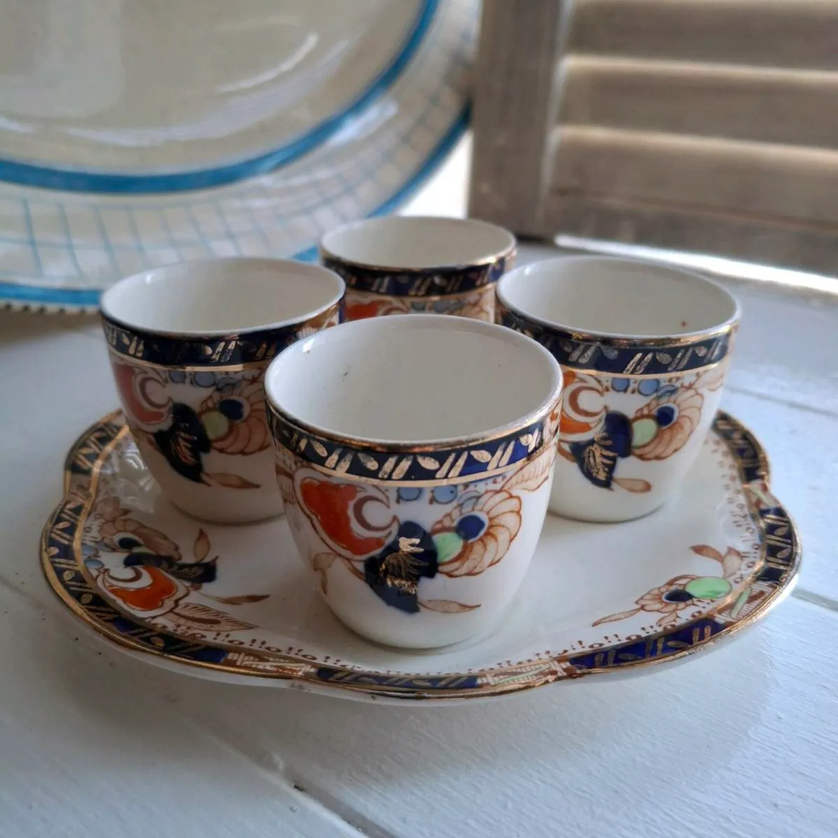 1920's Wood & Sons Egg Cups & Tray - Image 1