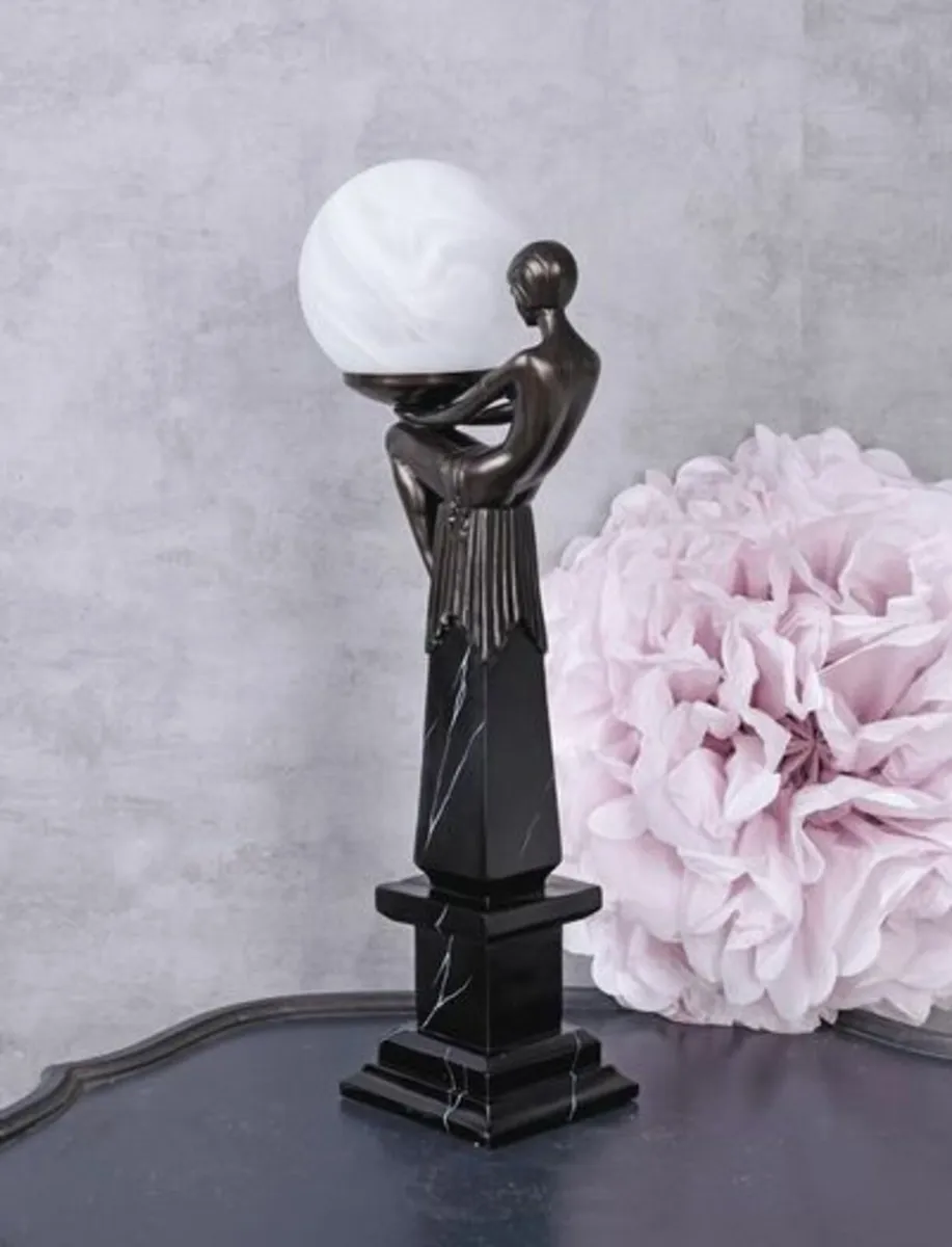 Exclusive Art Deco Lamp with Spherical Shade Femme - Image 2
