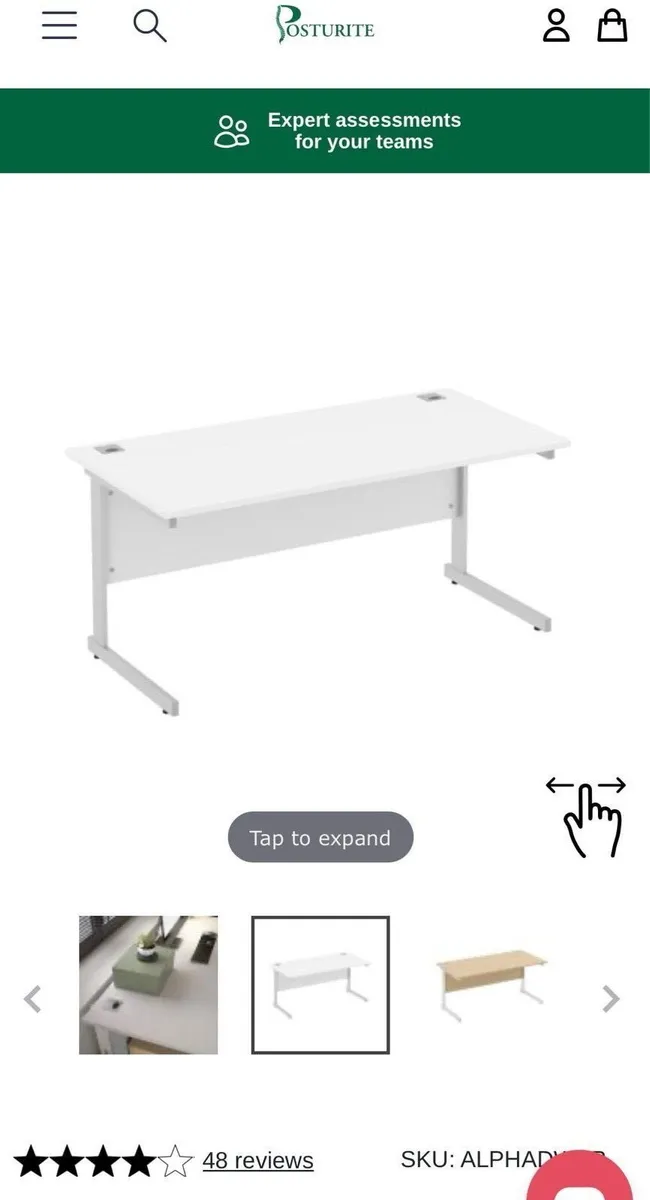 Posturite Aplha 120x80 cm Desk - Image 1