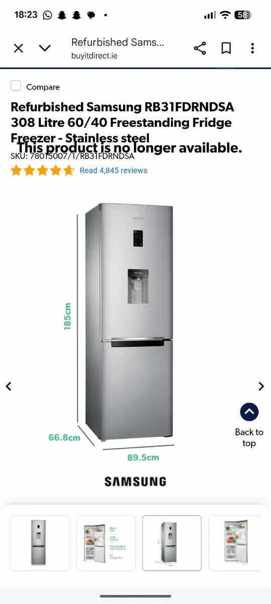 Samsung fridge freezer - Image 1