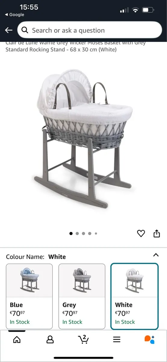 Wicker Moses Basket - Image 1