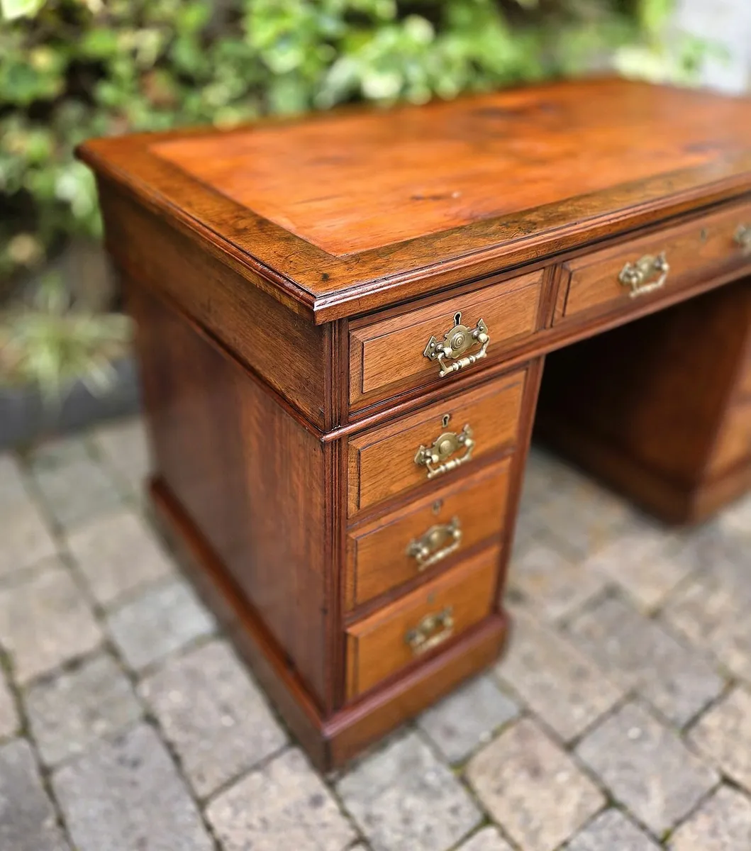 Edwardian Twin Pedestal Desk- Circa 1910 - Image 3