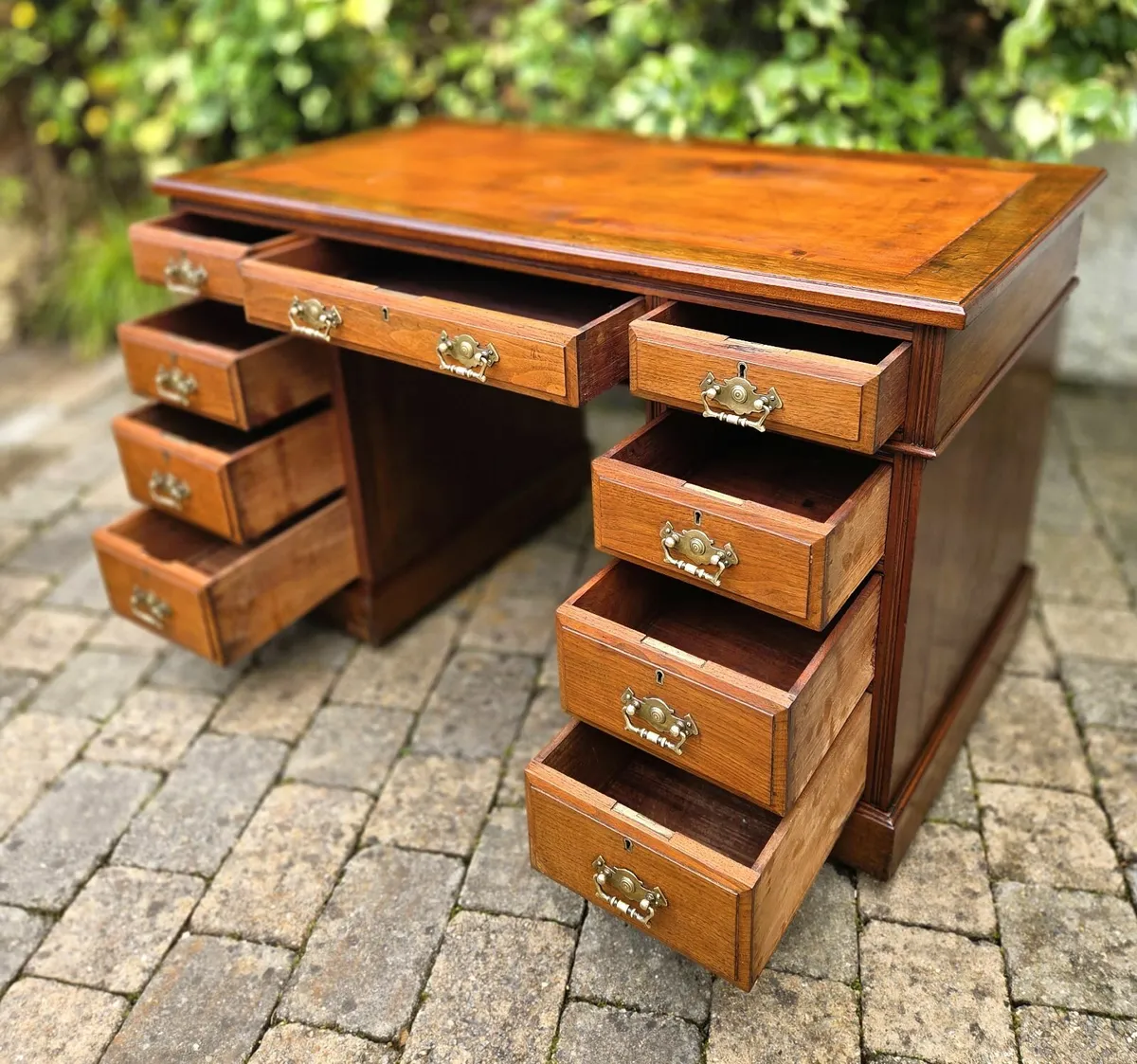 Edwardian Twin Pedestal Desk- Circa 1910 - Image 4
