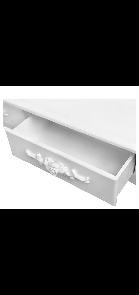 Wall mounted dressing table, mirror and chair - Image 3