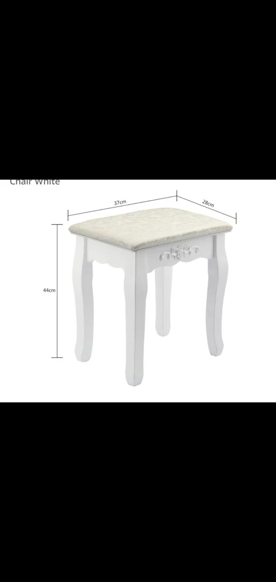 Wall mounted dressing table, mirror and chair - Image 4