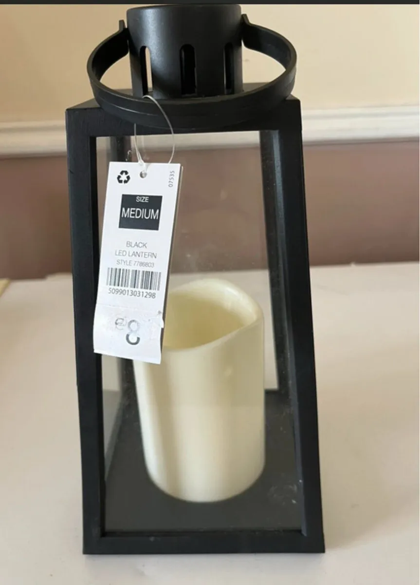 Dunnes Stores Black LED Lantern-New with tags