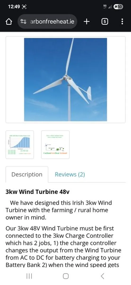 Wind Turbine- Purchased brand new almost 3 years ago - Image 1