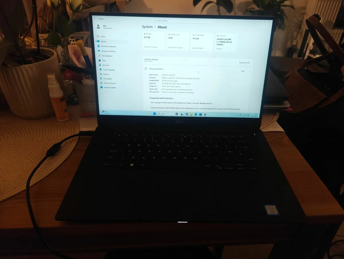 DEL XPS 15 9560 Core i7-7700HQ, 16GB RAM, 512GB SS - Image 1
