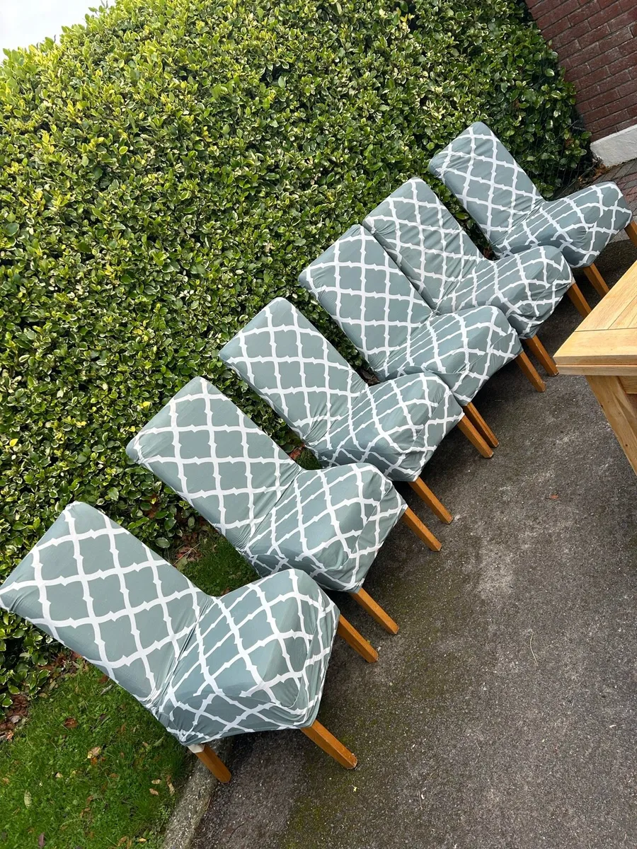 Extendable Wooden Dining Table + 6 Chairs - Image 3